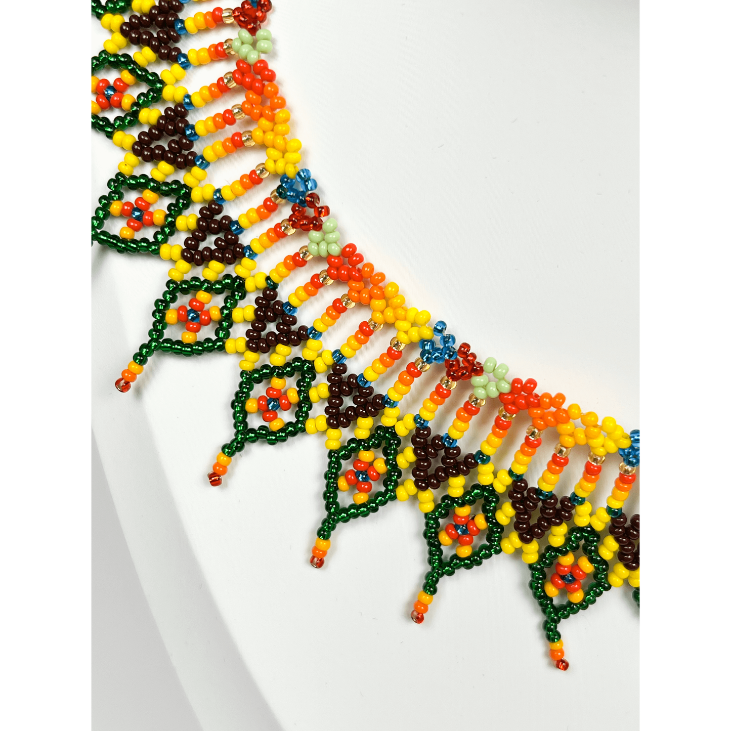 Green Beaded Necklace - detail