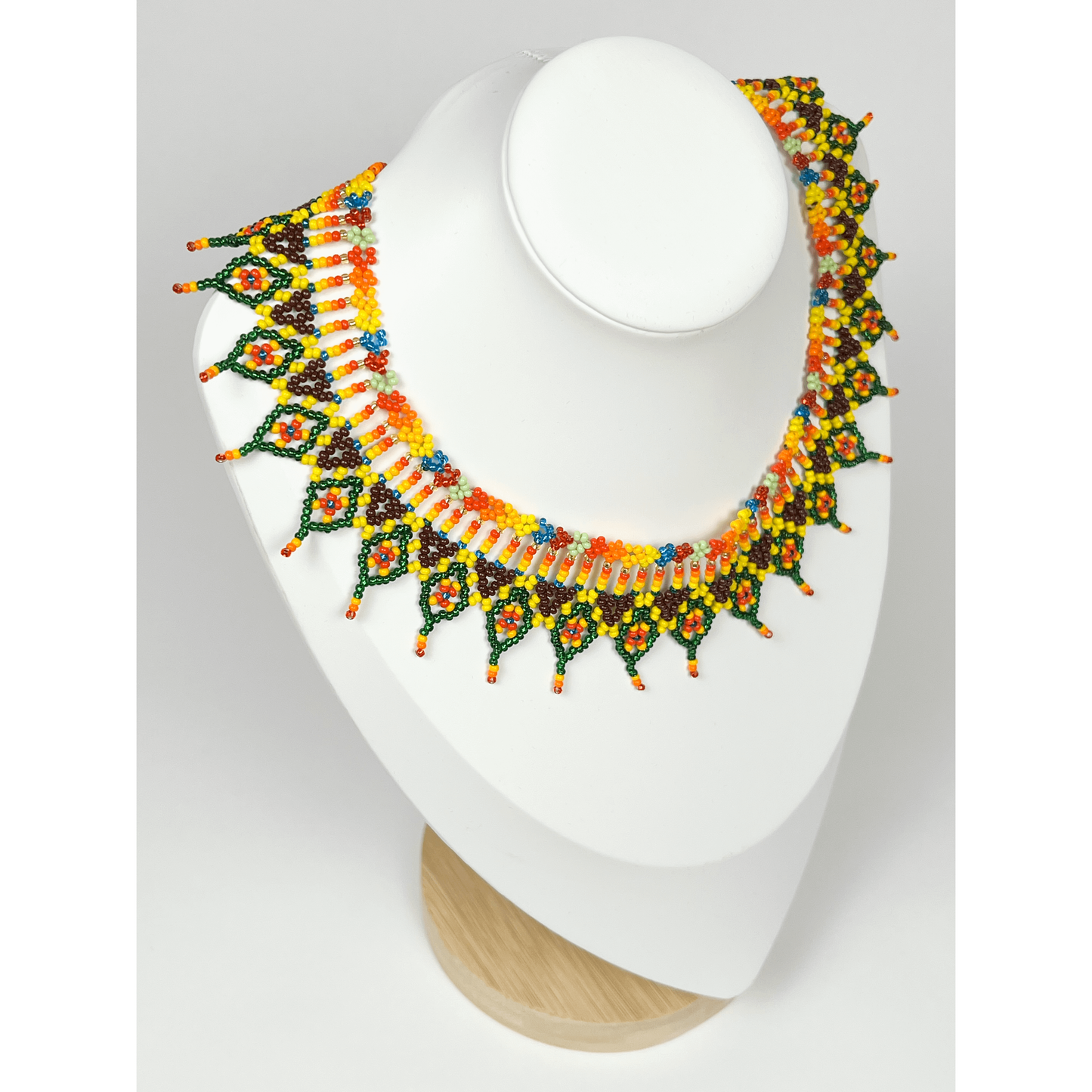 Green Beaded Necklace - side