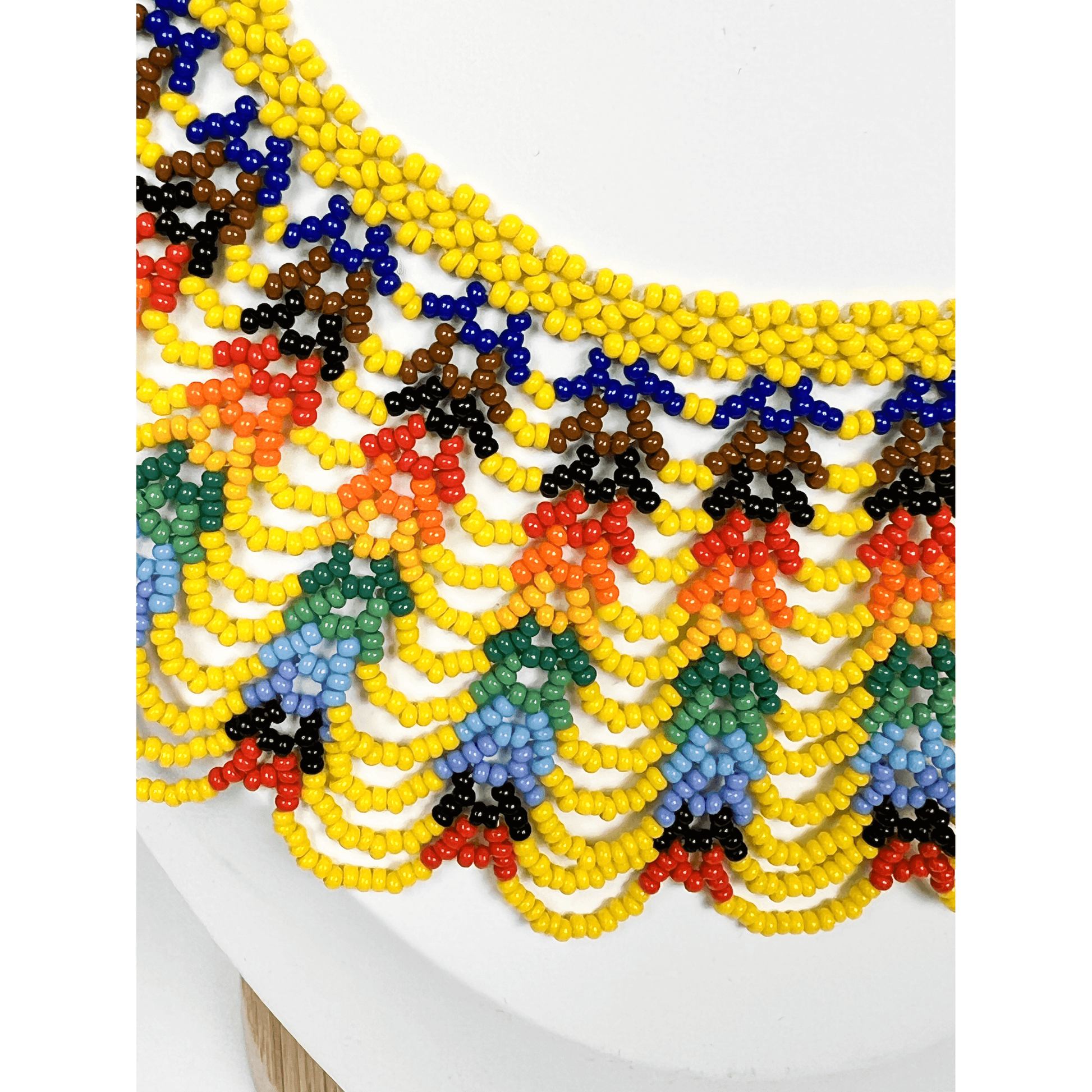 Large MultiColor Beaded Necklace - detail