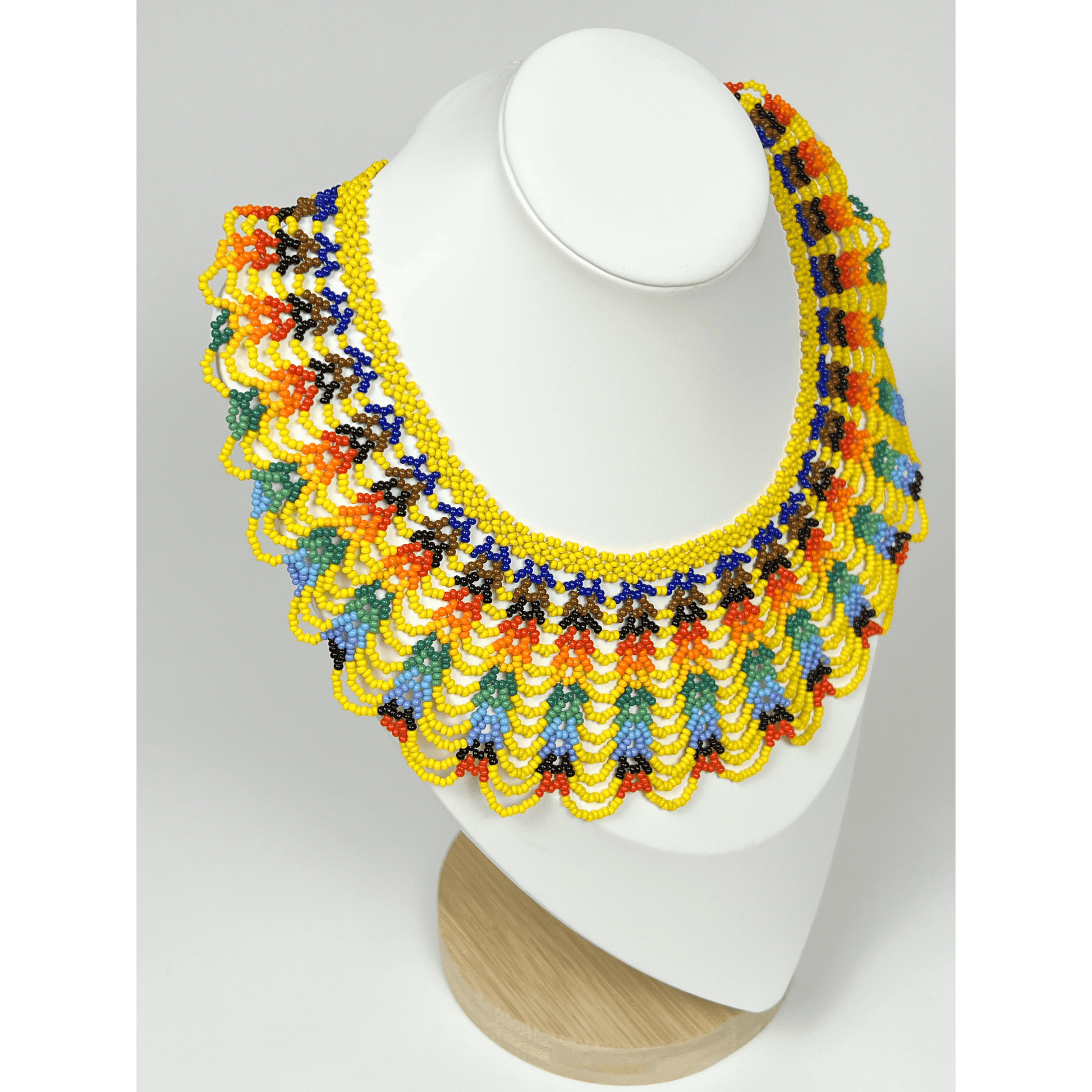 Large MultiColor Beaded Necklace - side