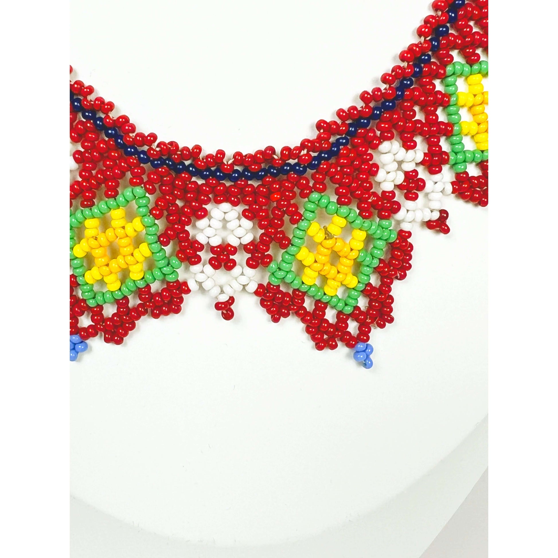 Red Beaded Necklace - detail