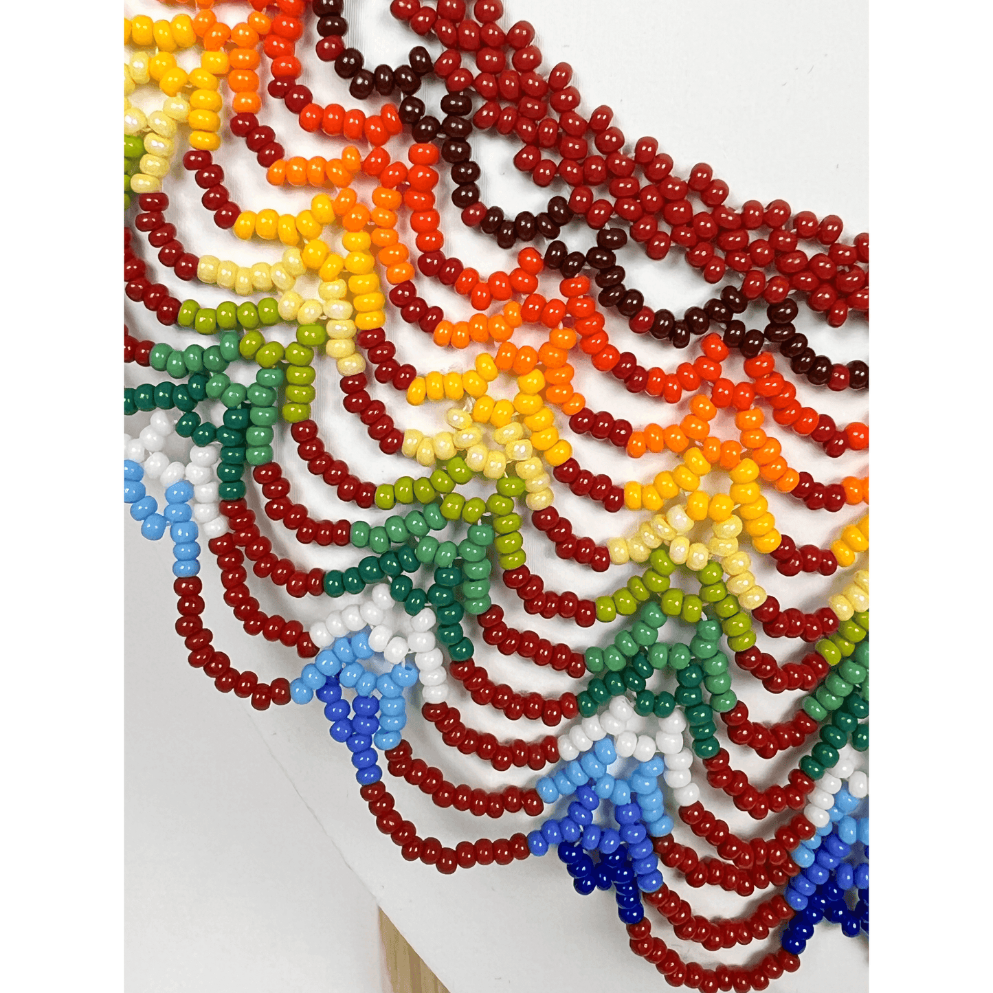 Large Rainbow Beaded Necklace - detail